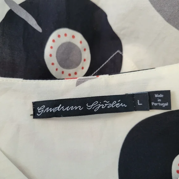 Gudrun Sjoden Julie Cotton Voile Floral V Neck Dress L - Picture 14 of 15